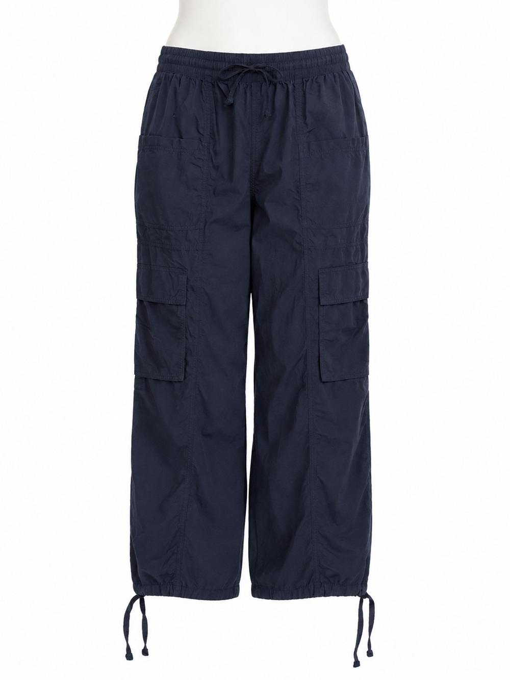 Size M Aerie Women’s High Waisted Go-For-It Baggy Cargo Pants Navy NWT